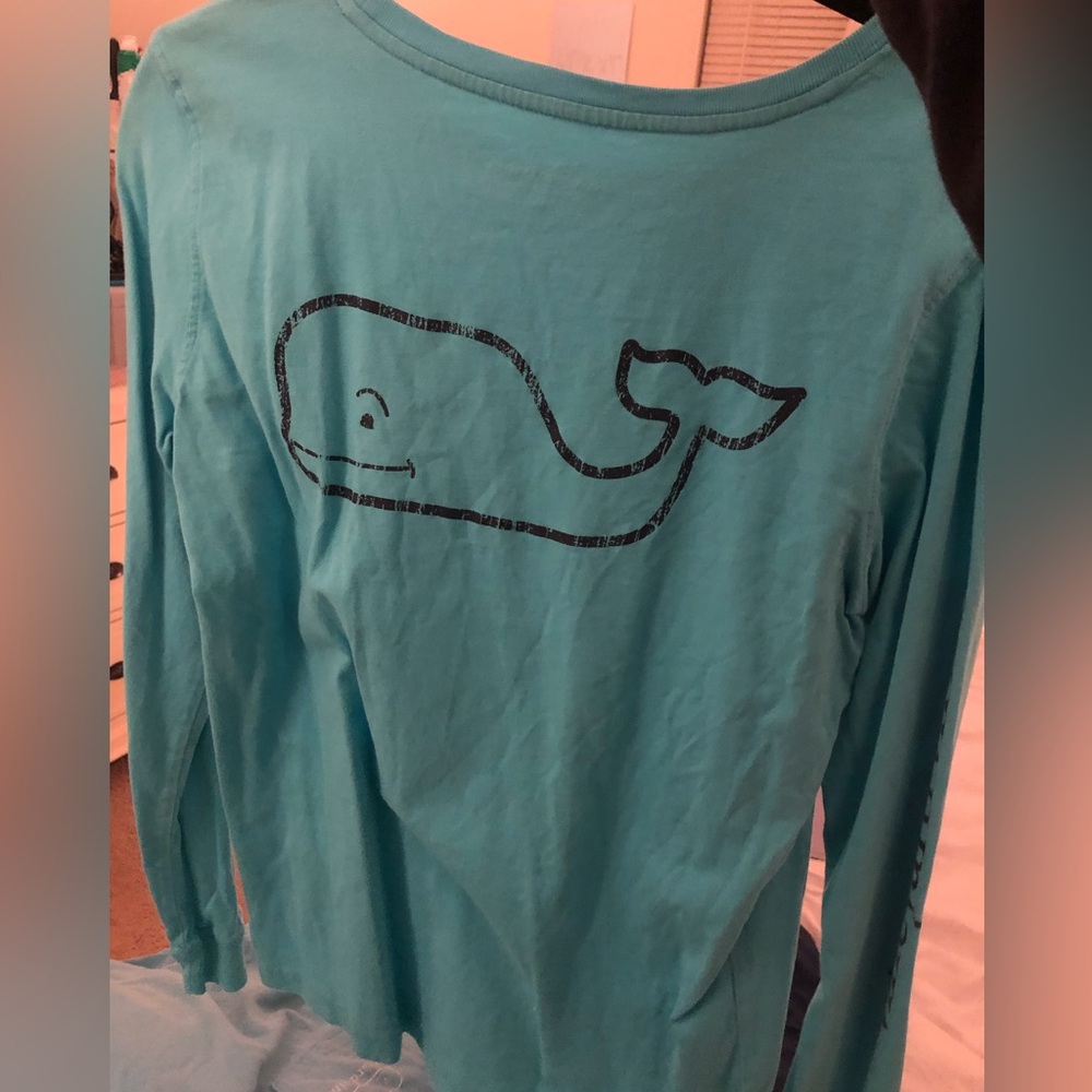 Teal long sleeve vineyard vines tee